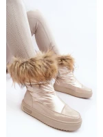 Dámské Sněhule S Kožíškem Béžové Big Star MM274380