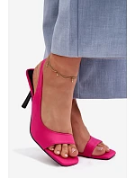 Dámské sandály na podpatku textil fuchsiová Calvoria