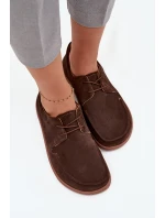 Dámské polobotky typu barefoot z přírodního semiše Zazoo – čokoládové
