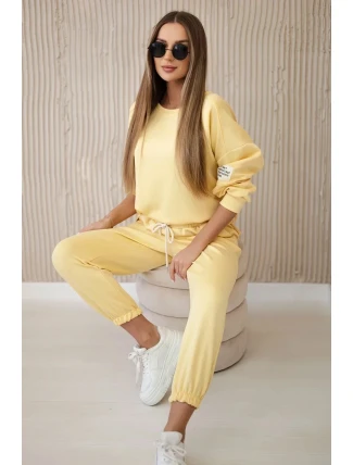 Komplet teplákové + kalhoty máslová látka žlutý