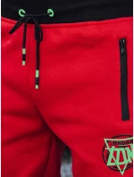 Pánské tepláky s potiskem červené FashionStreet UX4452