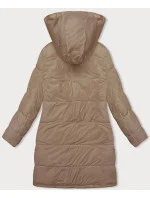 Černo-béžová hrubší oboustranná dámská zimní bunda (V767) Černo-béžová hrubší oboustranná dámská zimní bunda (V767)