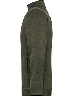 Daiber JN 898 Pánská pracovní pletená fleece bunda - Solid 02.0898 olive melange/black Daiber JN 898 Pánská pracovní pletená fleece bunda - Solid 02.0898 olive melange/black