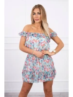 Španělské šaty do pasu v mátové barvě Španělské šaty do pasu v mátové barvě