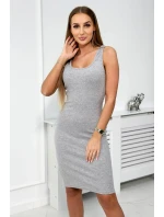 Halenka + pruhované šaty šedé Halenka + pruhované šaty šedé