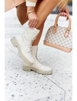 Kotníkové Ploché Workery Boty Béžové Rozelle Kotníkové Ploché Workery Boty Béžové Rozelle