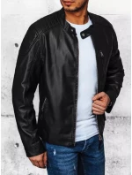 Pánská kožená bunda černá FashionStreet TX4382