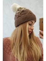 Fleecová čepice Alice K248 cappuccino+ecru Fleecová čepice Alice K248 cappuccino+ecru