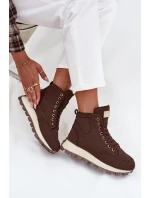 Zateplené dámské trapery na platformě hnědé Marivira Zateplené dámské trapery na platformě hnědé Marivira