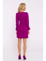 M836 Mini šaty se čtvercovým výstřihem - rubínové M836 Mini šaty se čtvercovým výstřihem - rubínové