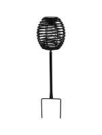 RATANOVÁ SOLÁRNÍ KULOVÁ LAMPA ČERNÁ PROGARDEN