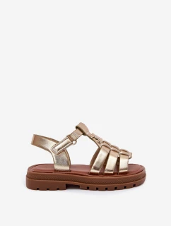 Dívčí sandály s dekorativním detailem zlaté Serina