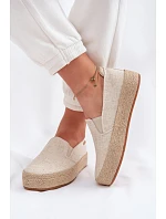 Dámské espadrilky na platformě Big Star TT274089 Béžové