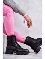 Dámské teplé kožené kozačky černe Silvor Dámské teplé kožené kozačky černe Silvor