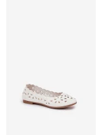 Dětské Perforované Baletky S Leskem Bílé Zindira