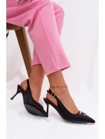 Dámské lodičky Sandály s ozdobným detailem Černé Lurella