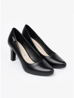 Designové  lodičky dámské černé na širokém podpatku