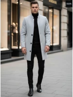 Pánský jednořadový kabát šedý FashionStreet CX0428 Pánský jednořadový kabát šedý FashionStreet CX0428