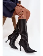 Dámské kozačky na podpatku nad koleno černé Vionette Dámské kozačky na podpatku nad koleno černé Vionette