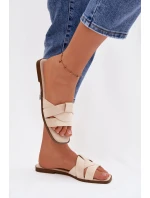 Dámské ploché sandály s řemínky Eko semišové světle béžové Florane