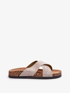 Dámské pantofle na korkové platformě Béžová Tesolen