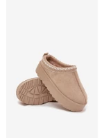 Dětské/módní sněhule s výšivkou na platformě Jolisse – béžové Dětské/módní sněhule s výšivkou na platformě Jolisse – béžové