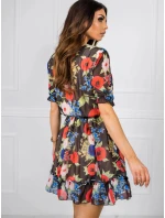 Dámské šaty LK SK 507626.70 černé s květinami - FPrice