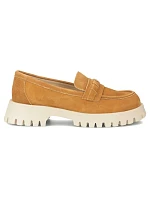 Dámské semišové kožené polobotky lords camel Filippo DP7554