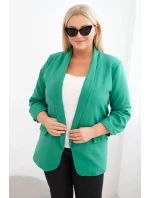 Dámská sako Plus Size bez zapínání s podšívkou XL/2XL zelená Dámská sako Plus Size bez zapínání s podšívkou XL/2XL zelená