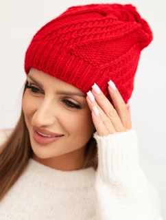 Dámská zimní čepice z vlny K441 červená