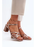 Dámské sandály na podpatku Sergio Leone SK065 Zlaté