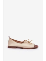 Zazoo 2660 Kožené Dámské Baletky Jasně Béžové
