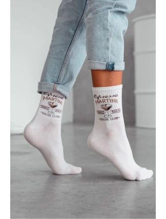 Bavlněné dámské ponožky Espresso Bílé MARTINI