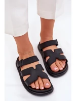 Gumové dámské pantofle s páskem černé Tavirae
