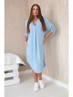 Šaty s výstřihem do V 88536 modré - Italian Fashion Šaty s výstřihem do V 88536 modré - Italian Fashion