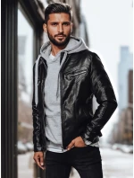 Pánská kožená bunda černá FashionStreet TX4330