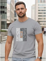 Pánské bavlněné tričko s potiskem revolution grey FashionStreet NX0143R