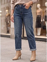 Dámské džíny Mom Fit s vysokým pasem, modré, FashionStreet UY3113