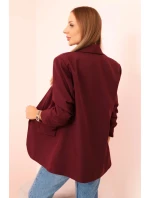 Elegantní sako s klopami bordové