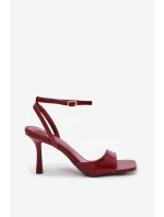 Dámské sandály na podpatku eco kůže bordó Brisora