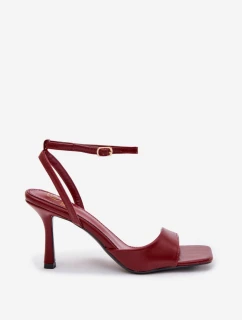 Dámské sandály na podpatku eco kůže bordó Brisora
