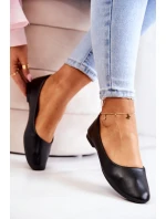 Balerína Kožená klasická černá Stacee