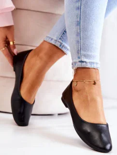 Balerína Kožená klasická černá Stacee