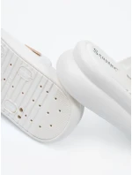 Originální dámské  nazouváky bílé platforma