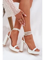 Dámské Sandály Na Podpatku S Páskem Bílé Fevenne Dámské Sandály Na Podpatku S Páskem Bílé Fevenne