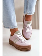 Dámské Semišové Tenisky Na Platformě Fialové Zazoo