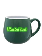 Personalizovaný keramický buclatý hrneček s vlastním textem s obrysem