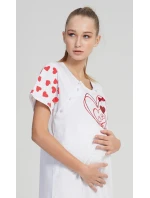 Dámská noční košile mateřská Love Světle šedá s potiskem - Vienetta Dámská noční košile mateřská Love Světle šedá s potiskem - Vienetta