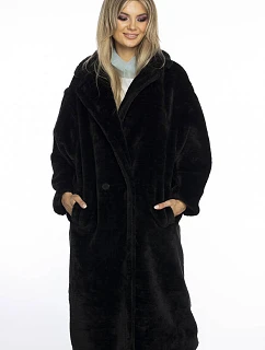 Dámský plyšový oversize kabát Ann Gissy černý (AG1-J9172)