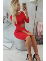 Souprava halenky a sukně červená